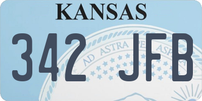 KS license plate 342JFB