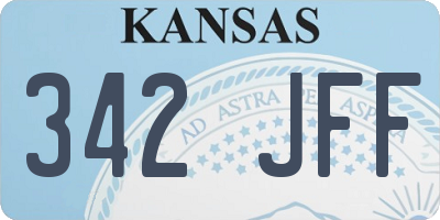 KS license plate 342JFF