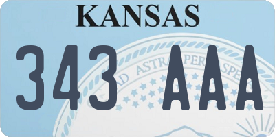 KS license plate 343AAA