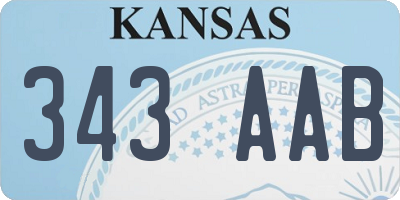 KS license plate 343AAB