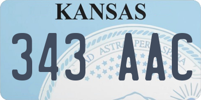 KS license plate 343AAC
