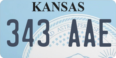 KS license plate 343AAE