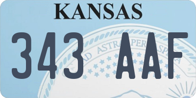 KS license plate 343AAF