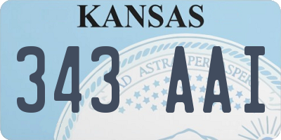 KS license plate 343AAI