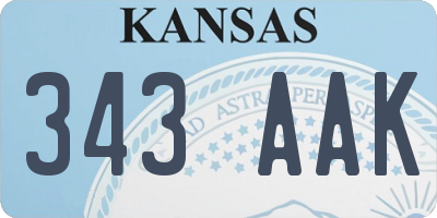 KS license plate 343AAK