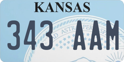 KS license plate 343AAM