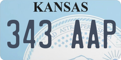 KS license plate 343AAP
