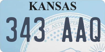 KS license plate 343AAQ