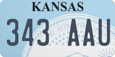 KS license plate 343AAU