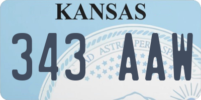 KS license plate 343AAW