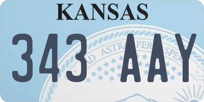 KS license plate 343AAY
