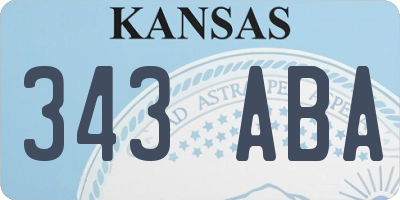KS license plate 343ABA