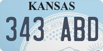 KS license plate 343ABD