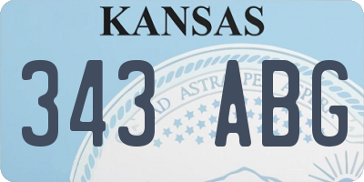 KS license plate 343ABG