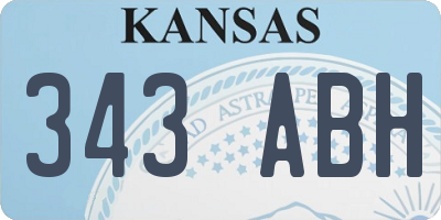 KS license plate 343ABH