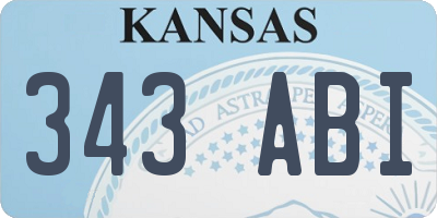 KS license plate 343ABI