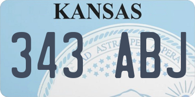 KS license plate 343ABJ