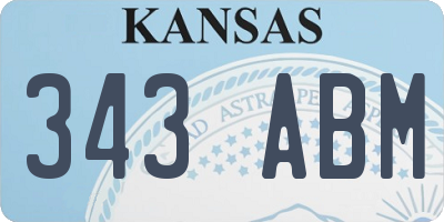 KS license plate 343ABM