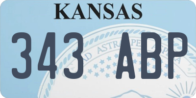 KS license plate 343ABP