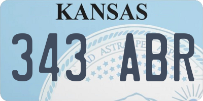 KS license plate 343ABR