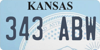 KS license plate 343ABW