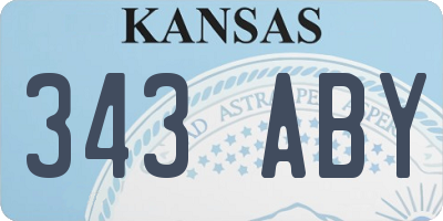 KS license plate 343ABY
