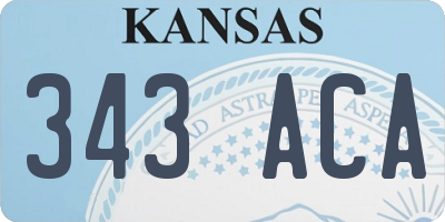 KS license plate 343ACA