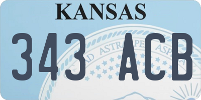 KS license plate 343ACB