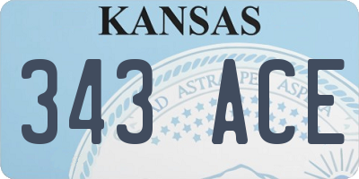 KS license plate 343ACE