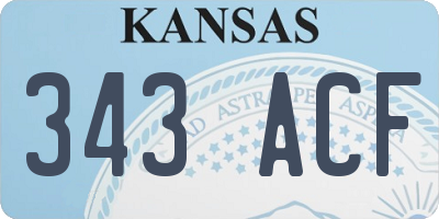 KS license plate 343ACF
