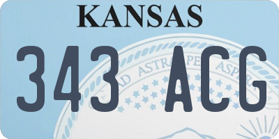 KS license plate 343ACG