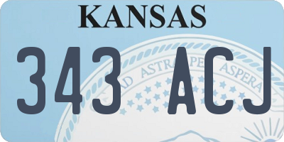 KS license plate 343ACJ