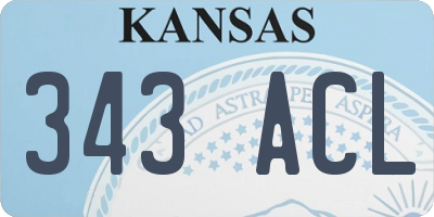 KS license plate 343ACL