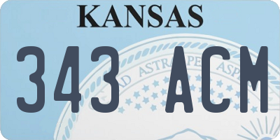 KS license plate 343ACM