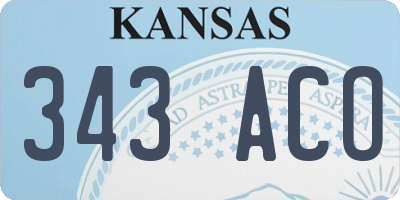 KS license plate 343ACO