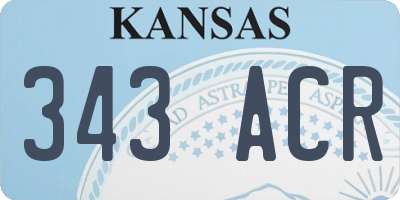 KS license plate 343ACR