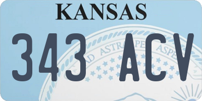 KS license plate 343ACV