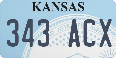 KS license plate 343ACX