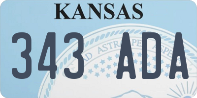 KS license plate 343ADA