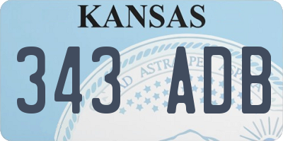 KS license plate 343ADB