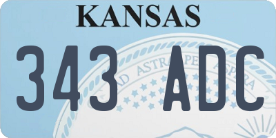 KS license plate 343ADC