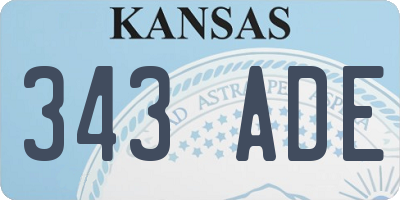 KS license plate 343ADE