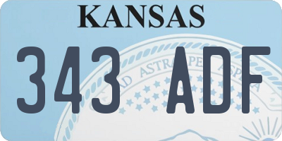 KS license plate 343ADF