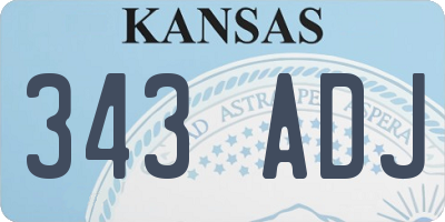 KS license plate 343ADJ