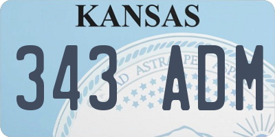 KS license plate 343ADM