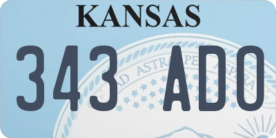 KS license plate 343ADO