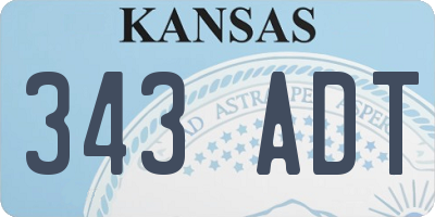 KS license plate 343ADT