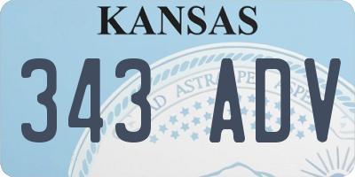KS license plate 343ADV