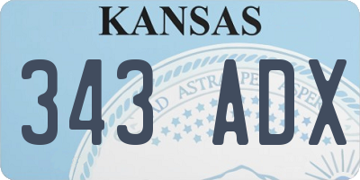 KS license plate 343ADX