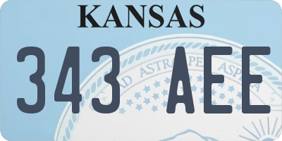 KS license plate 343AEE